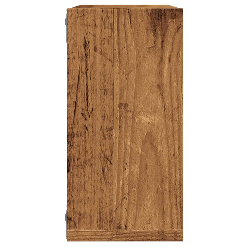 Wandschappen Kubus 30X15X30Cm Bewerkt Hout Kleurig Oud Hout