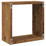 Wandschappen Kubus 30X15X30Cm Bewerkt Hout Kleurig Oud Hout