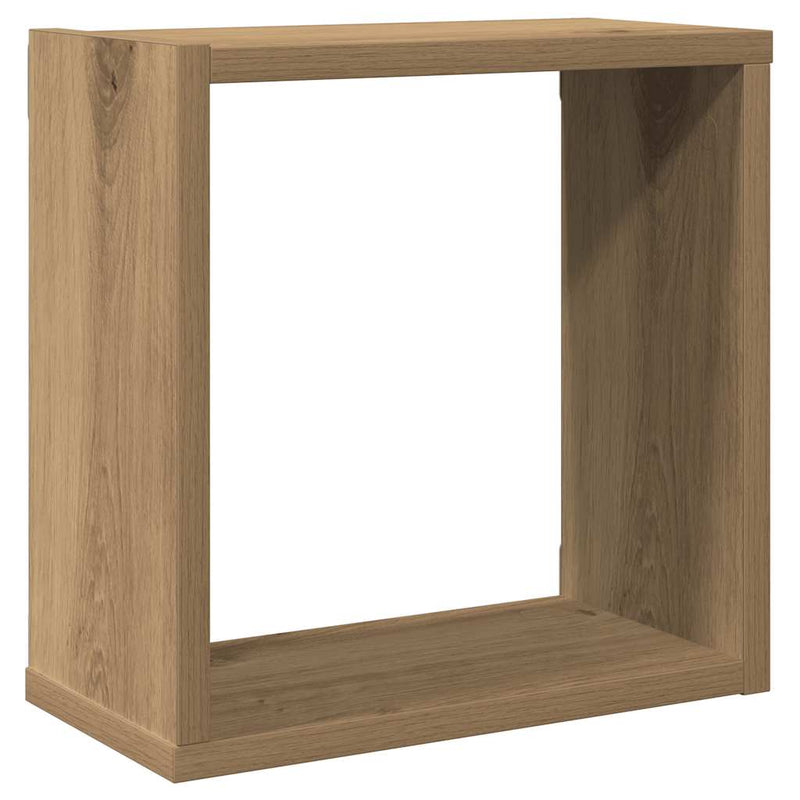 Wandschappen Kubus 6St 30X15X30Cm Bewerkt Hout Artisanaal Eiken Artisanaal Eikenkleurig