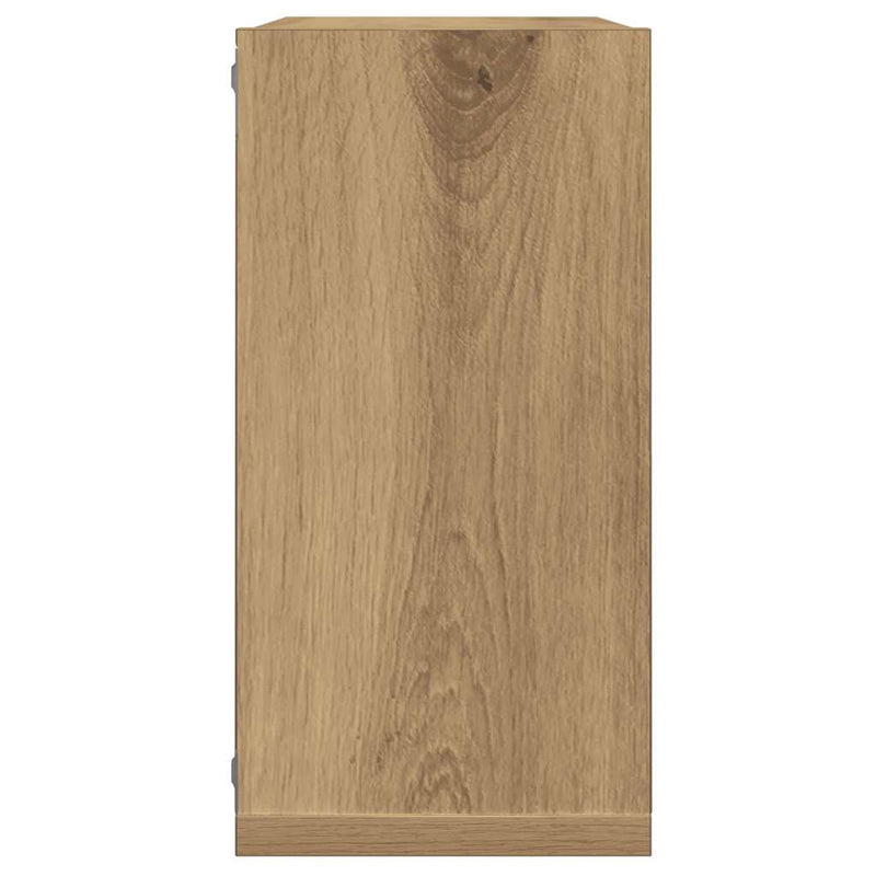 Wandschappen Kubus 6St 30X15X30Cm Bewerkt Hout Artisanaal Eiken Artisanaal Eikenkleurig