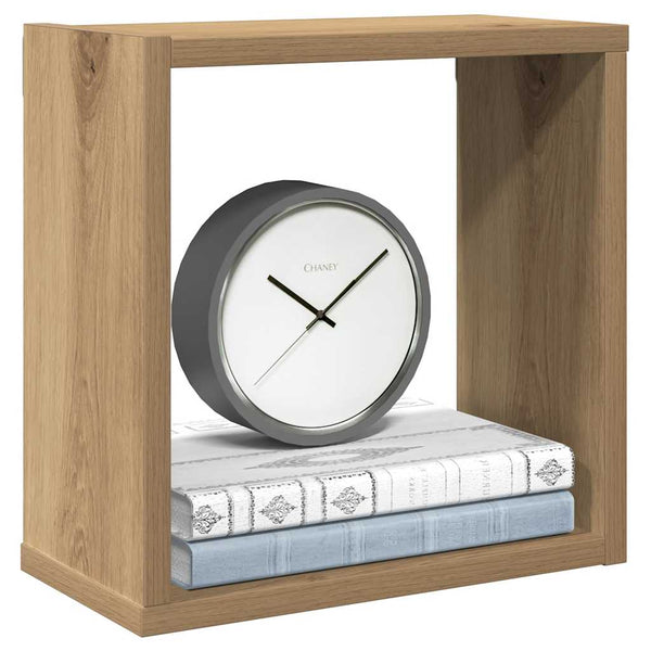 Wandschappen Kubus 6St 30X15X30Cm Bewerkt Hout Artisanaal Eiken Artisanaal Eikenkleurig