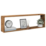 Wandschappen Kubus 30X15X30Cm Bewerkt Hout Kleurig Oud Hout