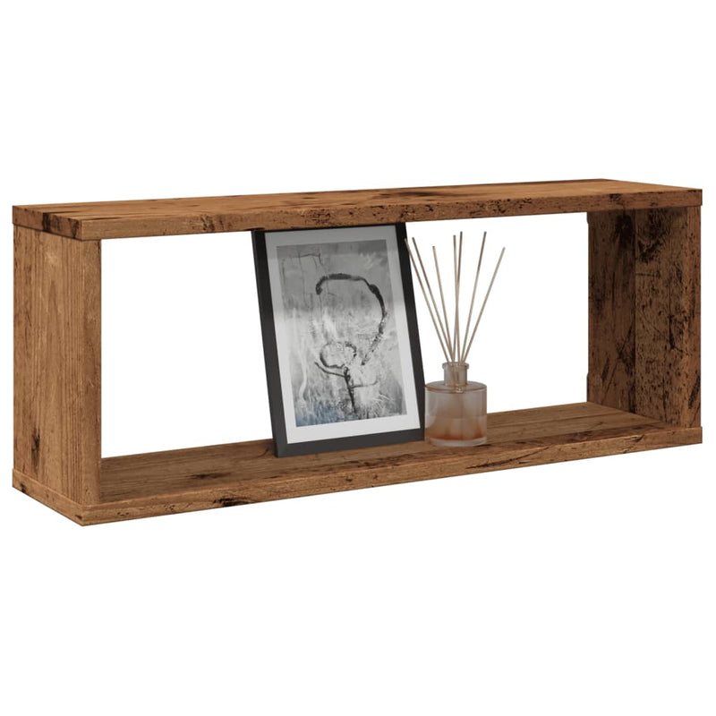 Wandschappen Kubus 30X15X30Cm Bewerkt Hout Kleurig Oud Hout