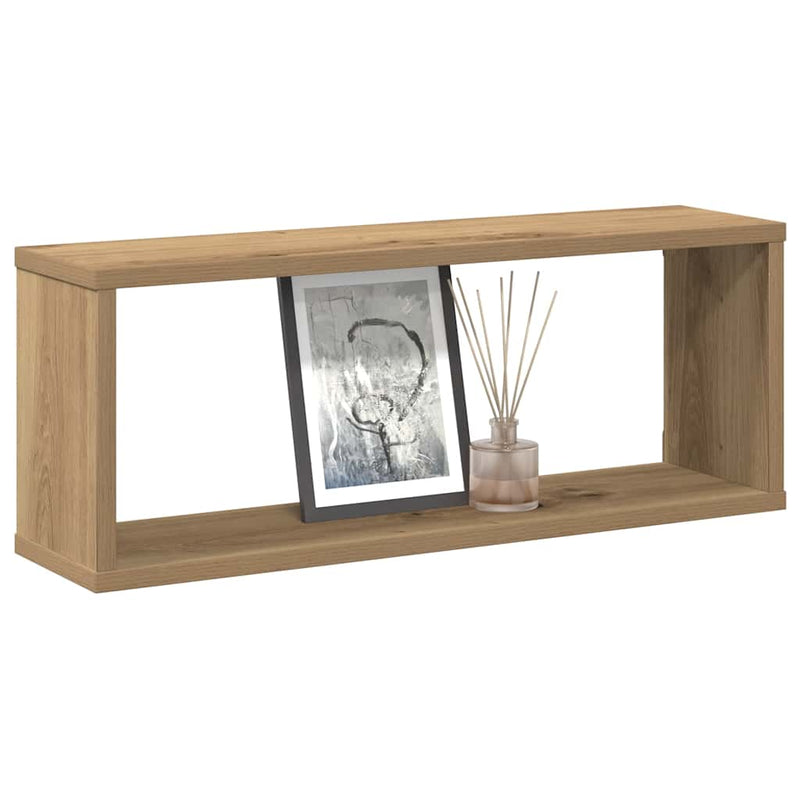 Wandschappen Kubus 6St 30X15X30Cm Bewerkt Hout Artisanaal Eiken Artisanaal Eikenkleurig