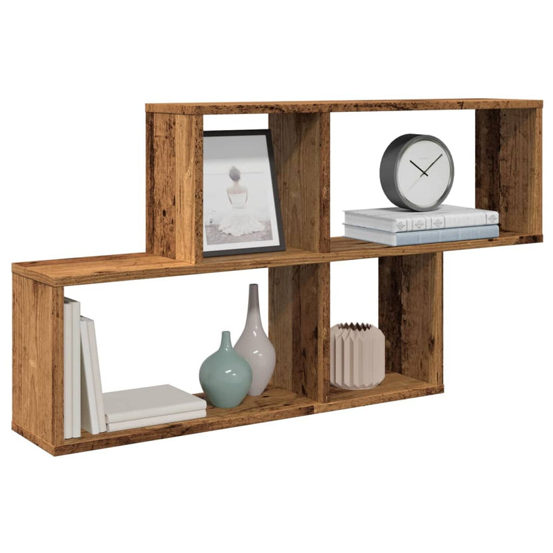 Wandplank Met Plank 76 X 15 X 53 Cm Bewerkt Hout