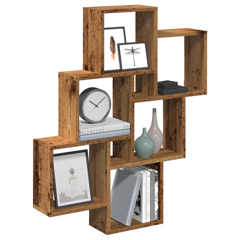 Wandplank Met Plank 78 X 15 X 92 Cm Bewerkt Hout