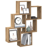 Wandplank Met Plank 78 X 15 X 92 Cm Bewerkt Hout