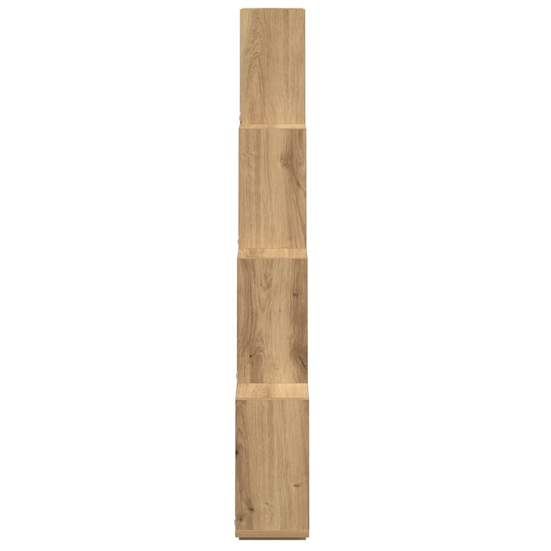 Wandschap Kubus 90X15X119,5 Cm Bewerkt Hout Artisanaal Eiken