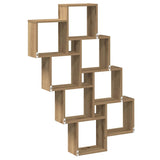 Wandschap Kubus 90X15X119,5 Cm Bewerkt Hout Artisanaal Eiken