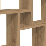 Wandschap Kubus 90X15X119,5 Cm Bewerkt Hout Artisanaal Eiken