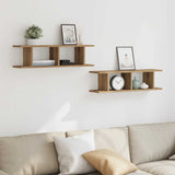 Wandschappen 75X18X20Cm Bewerkt Hout Artisanaal Eikenkleur Artisanaal Eikenkleurig