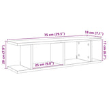 Wandschappen 75X18X20Cm Bewerkt Hout Artisanaal Eikenkleur Artisanaal Eikenkleurig
