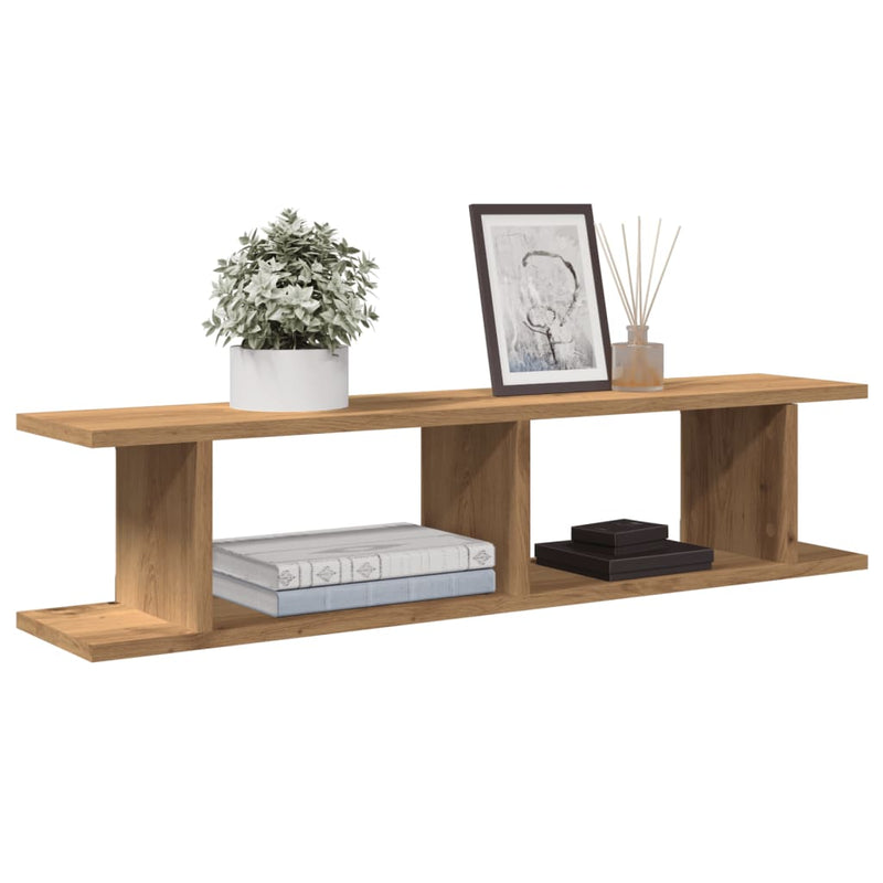 Wandschappen 75X18X20Cm Bewerkt Hout Artisanaal Eikenkleur Artisanaal Eikenkleurig
