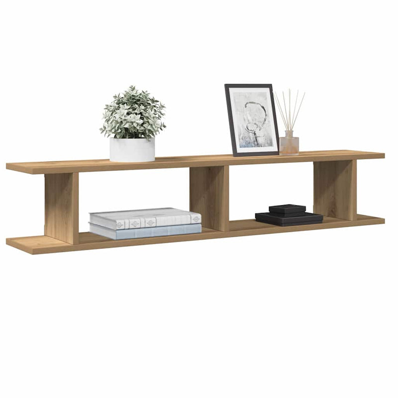 Wandschappen 75X18X20Cm Bewerkt Hout Artisanaal Eikenkleur Artisanaal Eikenkleurig