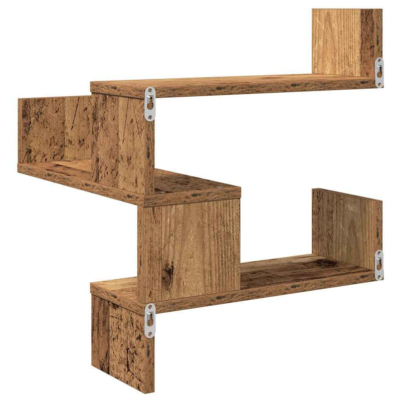 Hoekwandschap 40X40X49,5 Cm Bewerkt Hout Out Houtkleurig