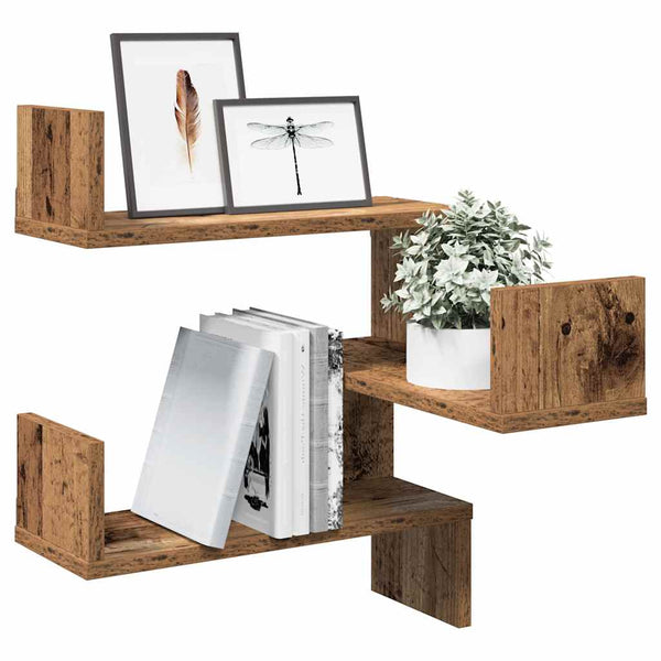 Hoekwandschap 40X40X49,5 Cm Bewerkt Hout Out Houtkleurig