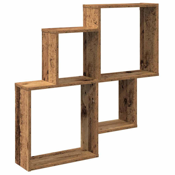 Wandschap 80X15X78,5 Cm Bewerkt Hout Kleurig