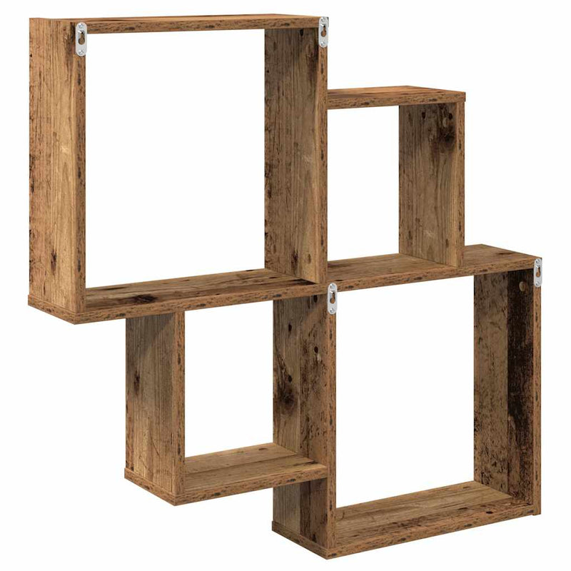 Wandschap 80X15X78,5 Cm Bewerkt Hout Kleurig