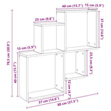 Wandschap 80X15X78,5 Cm Bewerkt Hout Kleurig