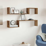 Wandplank 2 Pcs 100 X 15 X 20 Cm Bewerkt Hout