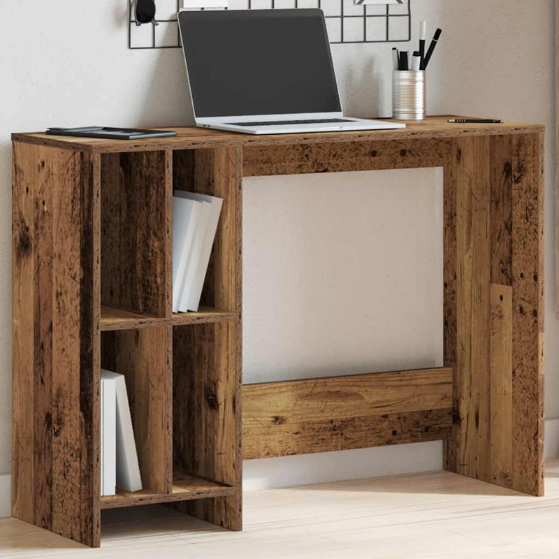 Bureau 102,5X35X75 Cm Bewerkt Hout Artisanaal Eikenkleur