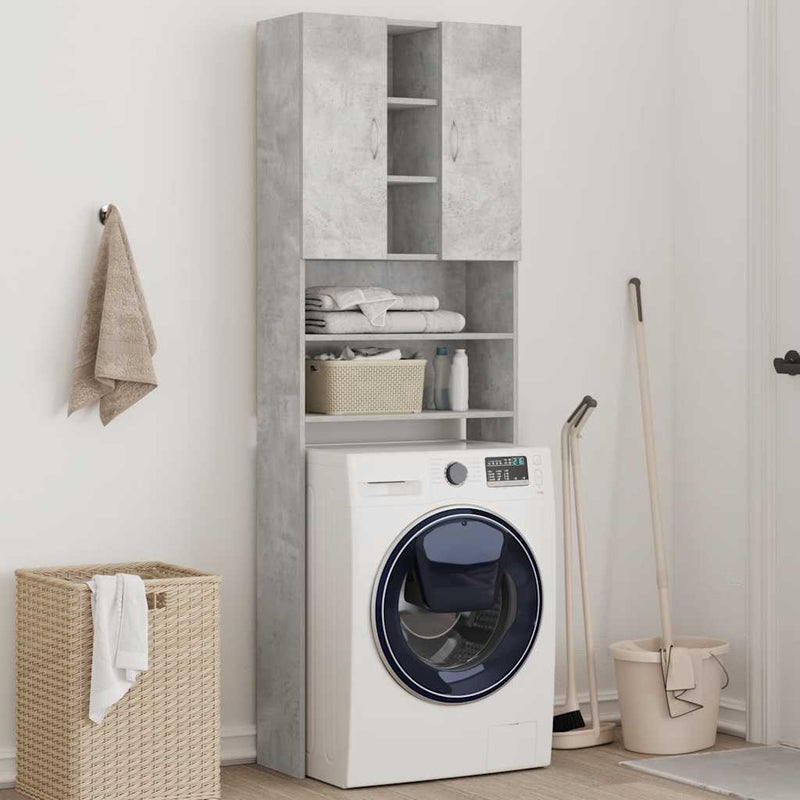 Wasmachinekast 64X25,5X190 Cm Betongrijs