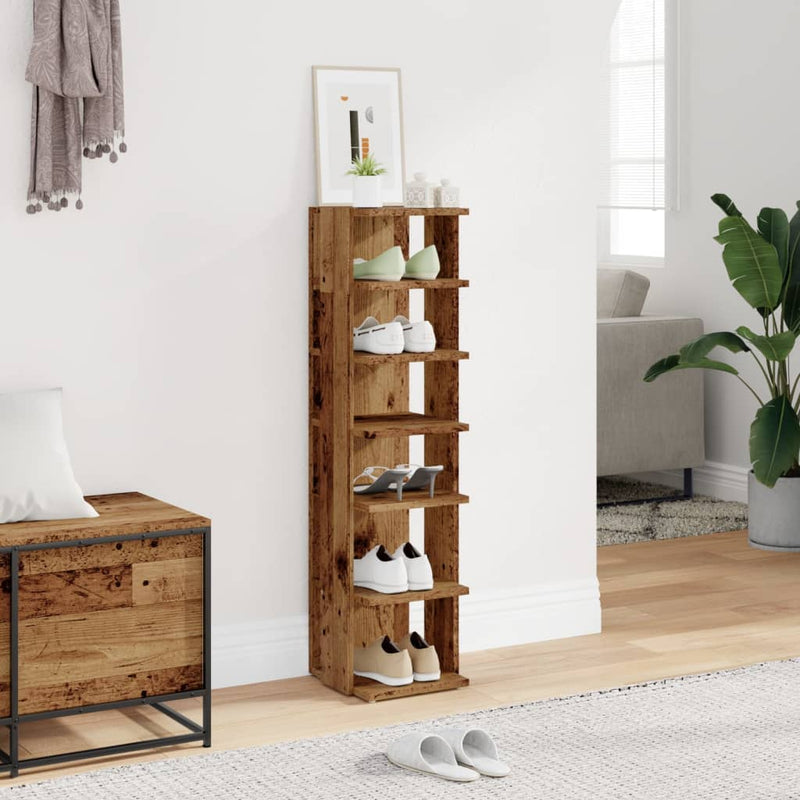 Schoenenkast 28X27X102 Cm Bewerkt Hout Kleurig