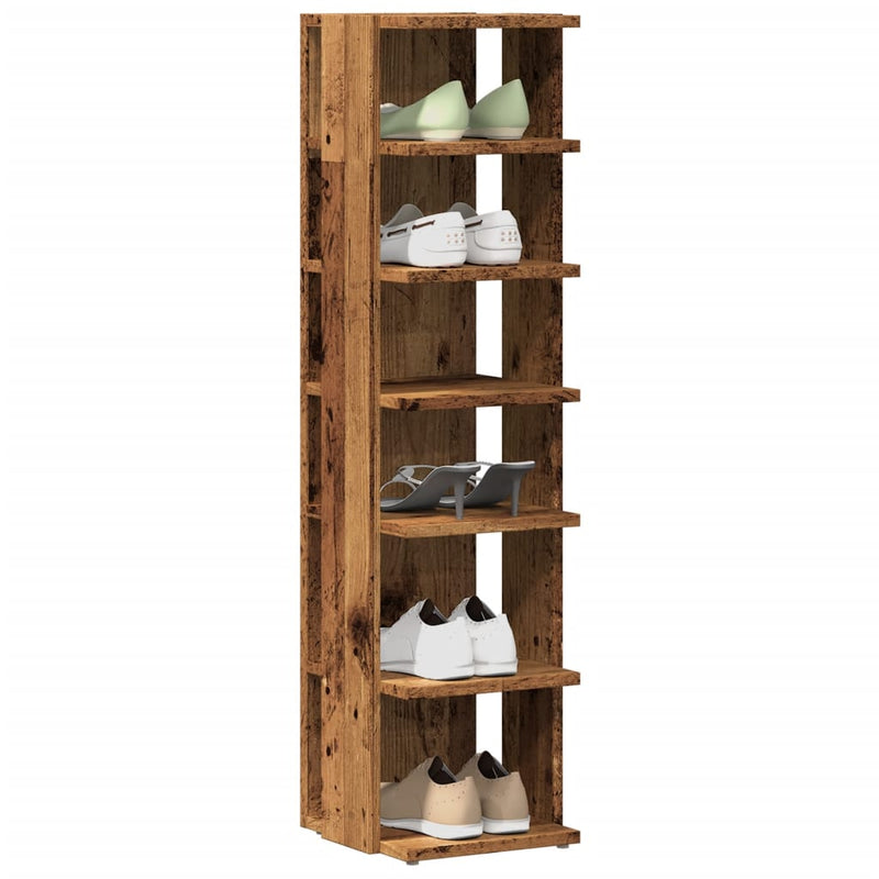 Schoenenkast 28X27X102 Cm Bewerkt Hout Kleurig