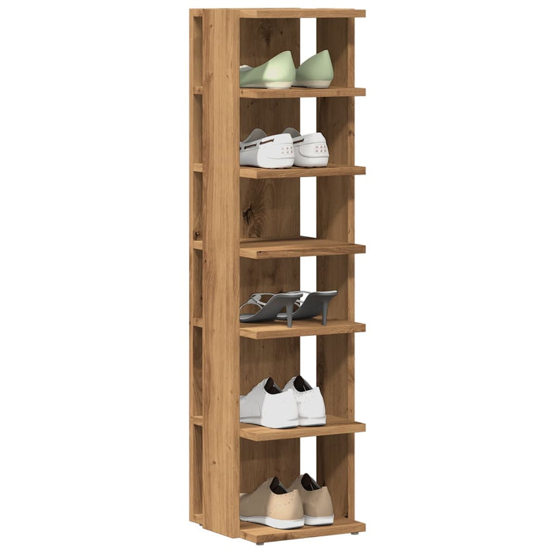 Schoenenkasten 28X27X102 Cm Bewerkt Hout Artisanaal Eiken