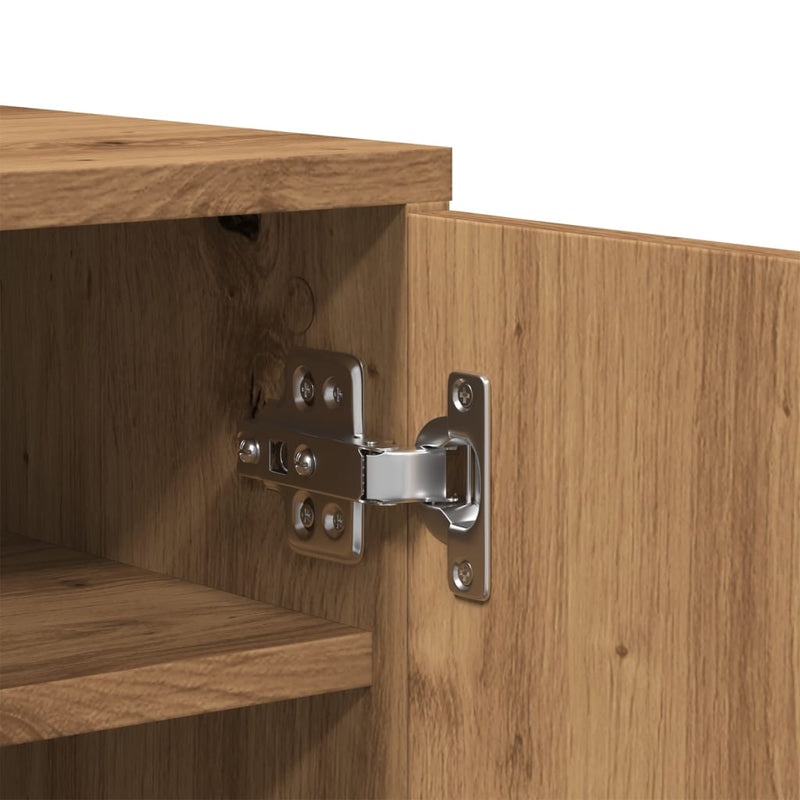 Schoenenkast Bewerkt Hout Artisanaal Eikenkleur