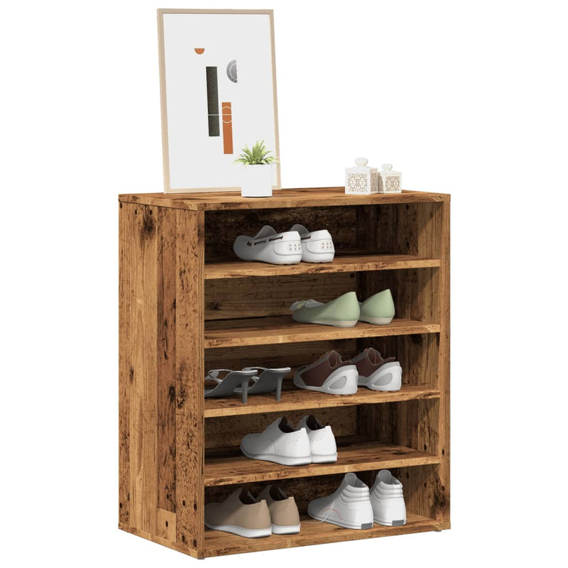 Schoenenkast Bewerkt Hout Artisanaal Eikenkleur