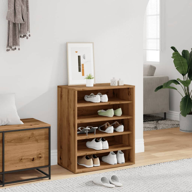 Schoenenkast Bewerkt Hout Artisanaal Eikenkleur
