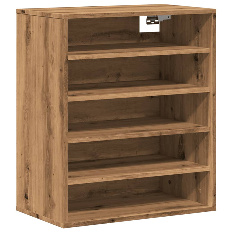 Schoenenkast Bewerkt Hout Artisanaal Eikenkleur