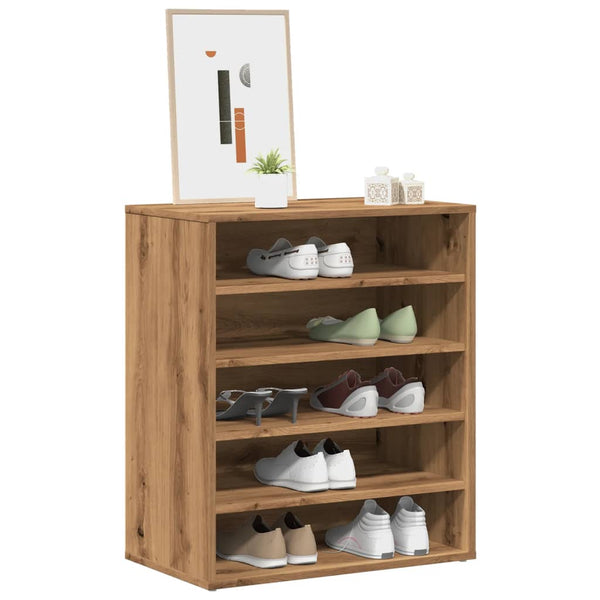 Schoenenkast Bewerkt Hout Artisanaal Eikenkleur
