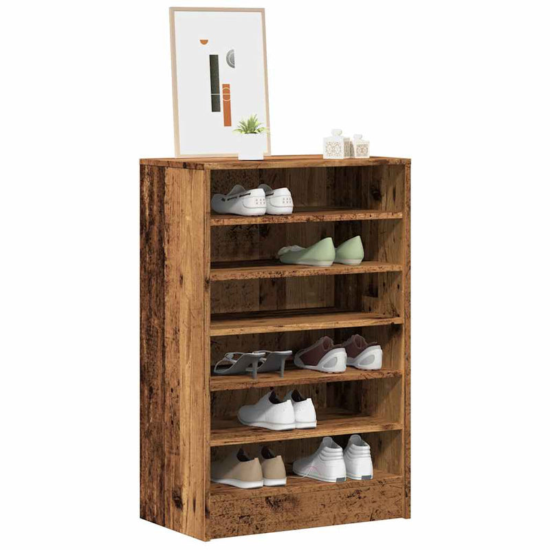 Schoenenkast Bewerkt Hout Artisanaal Eikenkleur