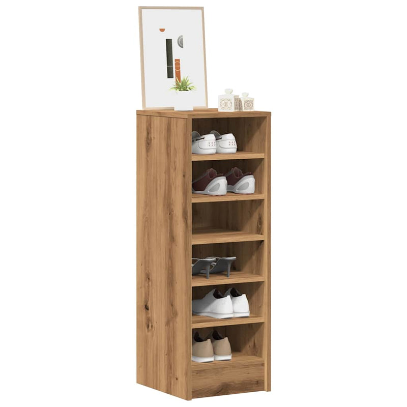 Schoenenkast Bewerkt Hout Artisanaal Eikenkleur