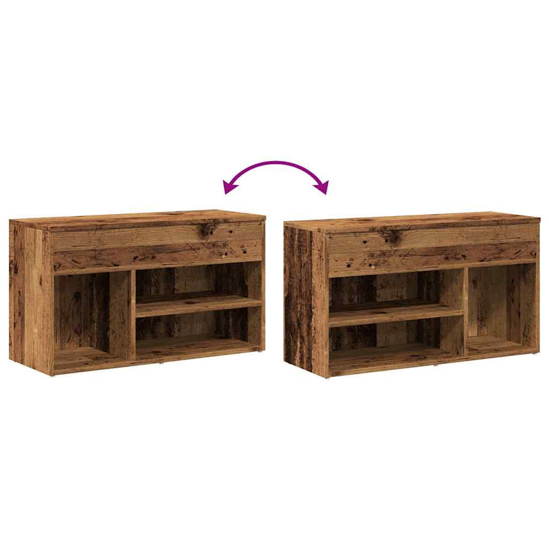 Schoenenbank Bewerkt Hout Kleurig