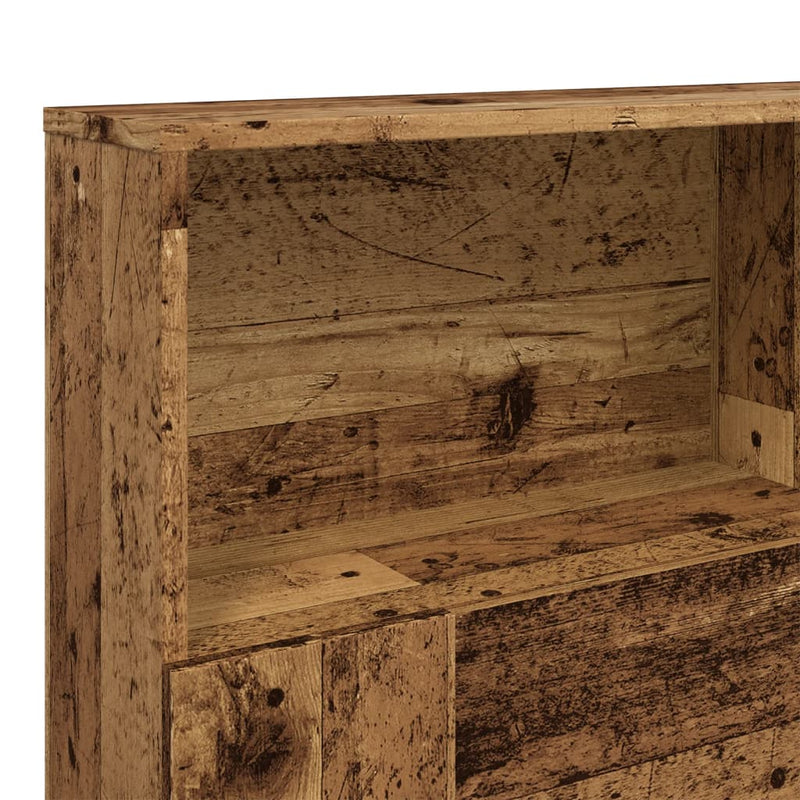 Hoofdbordkast 160X19X103,5 Cm Bewerkt Hout Kleurig Oud Hout