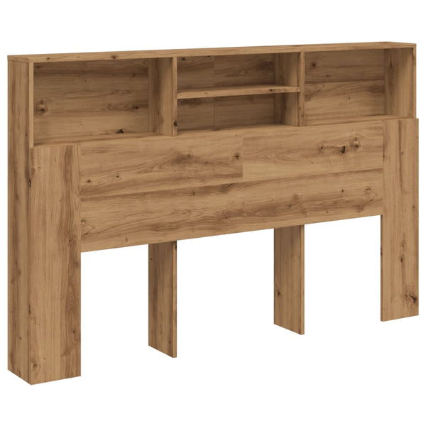 Hoofdbordkast Artisan Eiken 180X19X103,5 Cm Bewerkt Hout Artisanaal Eikenkleurig