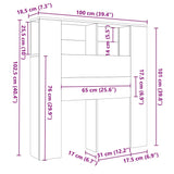 Hoofdbordkast 100X18,5X102,5 Cm Bewerkt Hout Kleurig