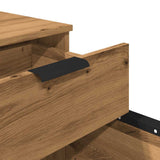 Dossierkast Verrijdbaar 45X38X54 Cm Hout Artisanaal Eikenkleur
