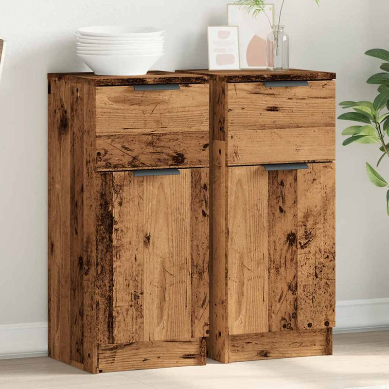Dressoirs 30X30X70 Cm Bewerkt Hout Artisanaal Eikenkleur