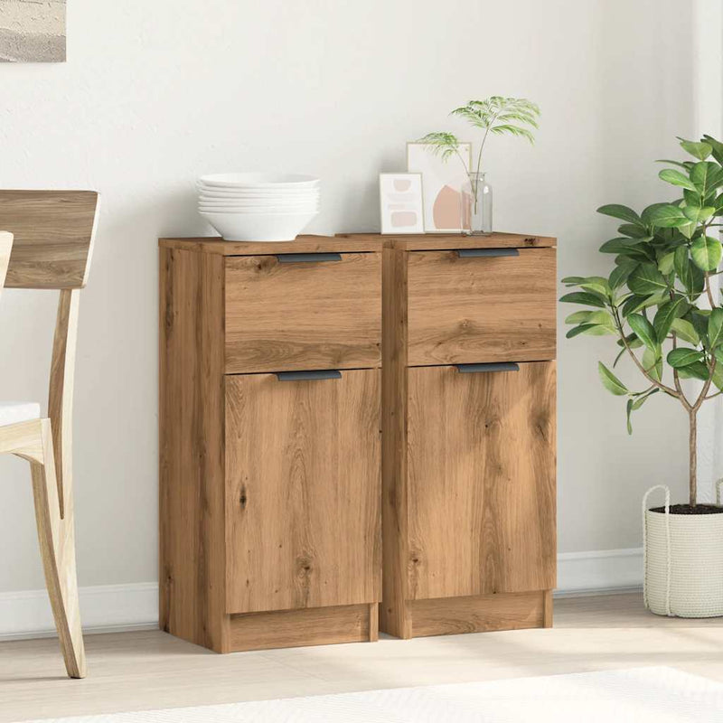 Dressoirs 30X30X70 Cm Bewerkt Hout Artisanaal Eikenkleur