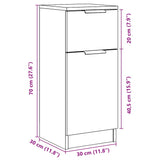 Dressoirs 30X30X70 Cm Bewerkt Hout Artisanaal Eikenkleur