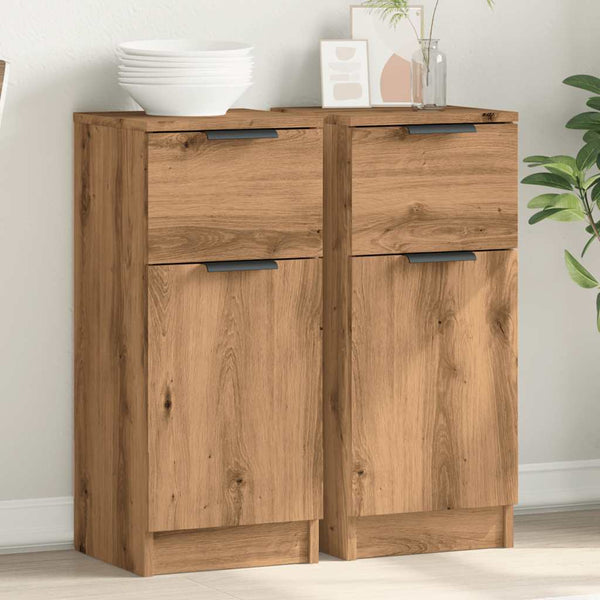 Dressoirs 30X30X70 Cm Bewerkt Hout Artisanaal Eikenkleur