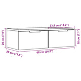 Wandkast 68X30X20 Cm Bewerkt Hout