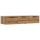 Wandkast 102X30X20 Cm Bewerkt Hout Artisanaal Eikenkleur