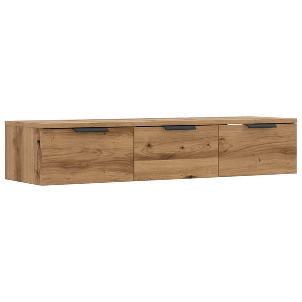 Wandkast 102X30X20 Cm Bewerkt Hout Artisanaal Eikenkleur