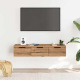 Wandkast 102X30X20 Cm Bewerkt Hout Artisanaal Eikenkleur