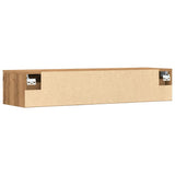 Wandkast 102X30X20 Cm Bewerkt Hout Artisanaal Eikenkleur